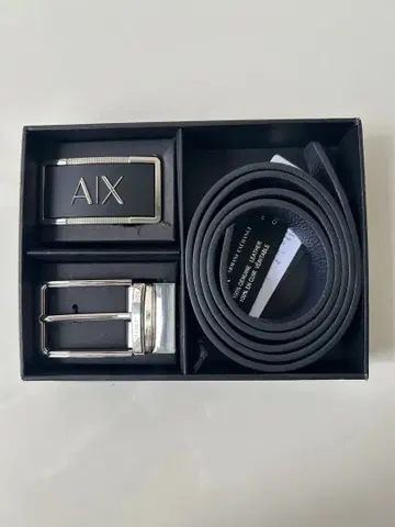[ 정품 ] AIX 블랙 가죽 벨트 버클 2개 포함 폭 3.5cm