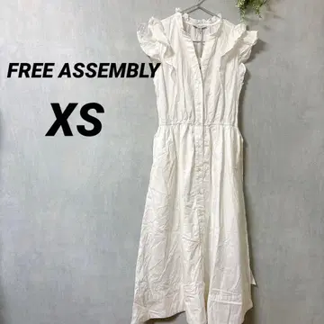 새상품급 FREE ASSEMBLY [ XS ] 화이트 슬리브리스 원피스