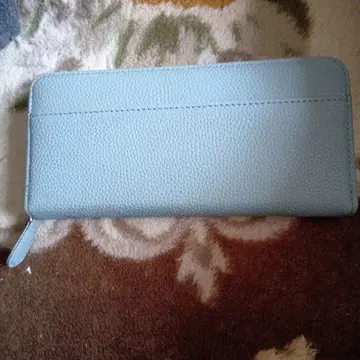스카이블루 지퍼 장지갑