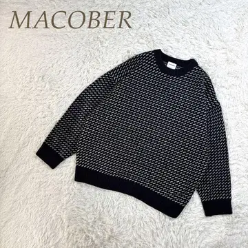 MACOBER 네이비 화이트 스웨터 긴팔