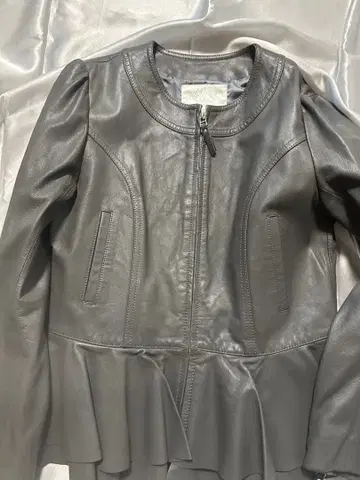 chesty 페플럼 가죽 자켓