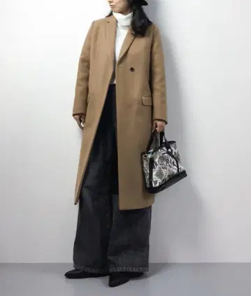 6만 500엔 Plage 롱 테일러드 칼라 코트 38