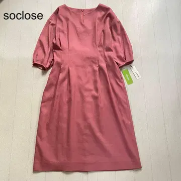 택 포함 새상품 soclose 키넥 허리턱 원피스 핑크 LL