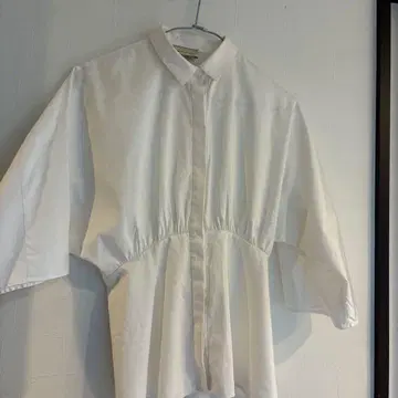 UNITED ARROWS 7부 소매 실크 터치 셔츠