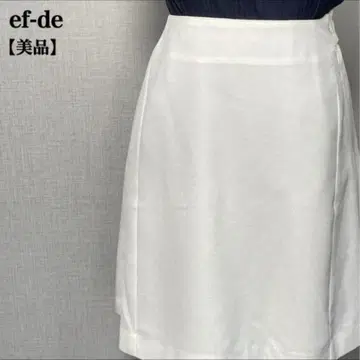 새상품급 ef-de 에프데 턱 스커트 화이트 M 일본제 오피스