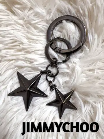 정가 38500엔 JIMMY CHOO 메탈 스타 키링 건메탈
