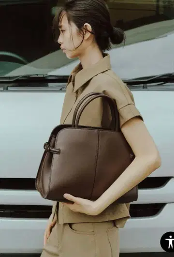 자라 MAXI CITY 핸드백 초콜릿