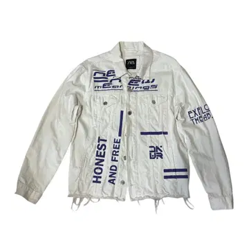 [ 금일 한정 특가 ] ZARA 자라 그래픽 프린트 컷오프 데님 L