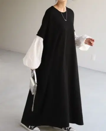 택 포함 새상품 HUG.U 원피스 퍼프 소매 원피스