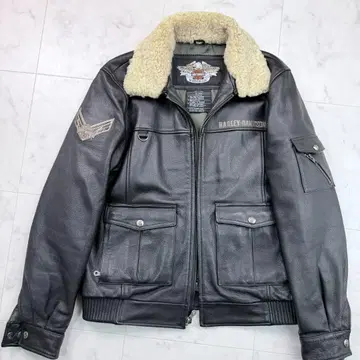 새상품급 할리데이비슨 가죽 자켓 2way 보아 이글 로고 자수