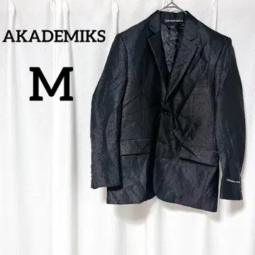 새상품급 AKADEMIKS [ M ] 블랙 자켓 싱글 버튼 라메 블랙
