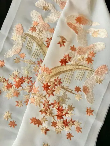 자수 장식용 깃 단풍에 달 도게츠교