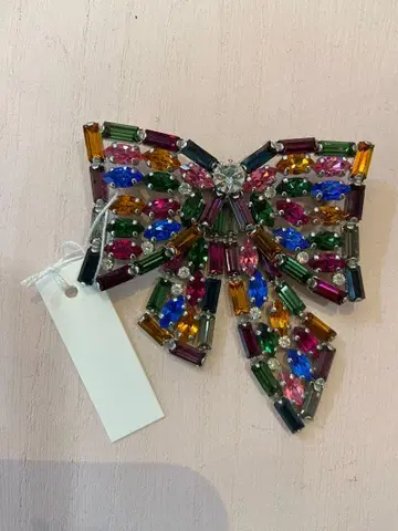 멀티 컬러 리본 브로치 약 10cm x 8cm