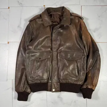 90s A-2형 가죽 자켓 가죽 블루종 천연 가죽 브라운