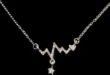 심전도 디자인 목걸이 별 모양 참 포함