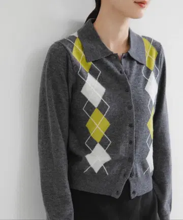 URBAN RESEARCH 아가일 셔츠 칼라 가디건