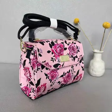 핑크 꽃무늬 숄더백