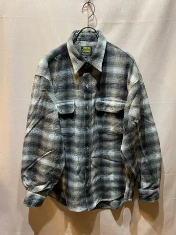 옴브레 체크 무늬 플란넬 셔츠 아크릴