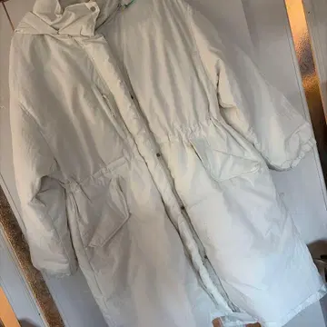 SIMPLICITE 화이트 롱 코트 다운 자켓