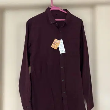 [ 즉시 발송 가능 ] 와인 레드 L 사이즈 긴팔 셔츠