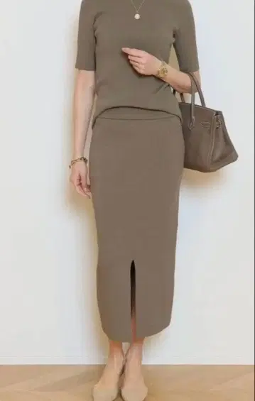 Deuxieme Classe DINER RIB 타이트 스커트 카키 38