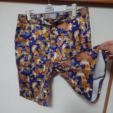 BLUETORNADO 호랑이 무늬 숏팬츠 하프 팬츠 블루 토네이도