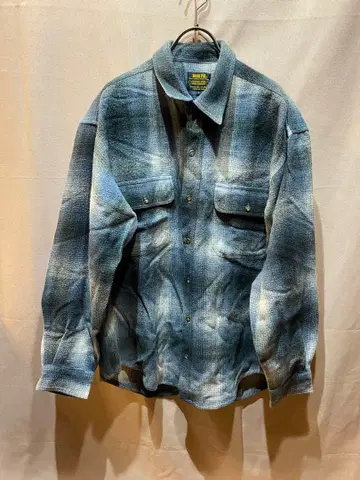 옴브레 체크 무늬 아크릴 플란넬 셔츠