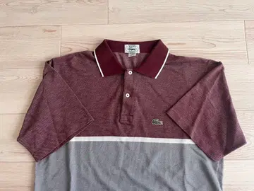 LACOSTE 라코스테 버건디 그레이 피케 셔츠 골프웨어