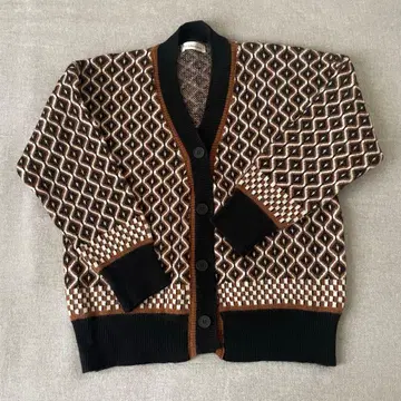 가디건 기하학 올 패턴 레트로