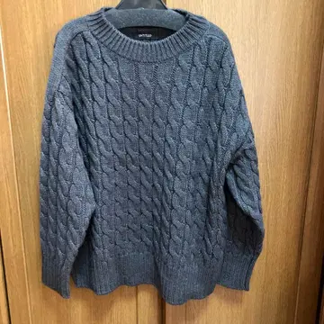 UNTITLED 케이블 니트 스웨터 그레이