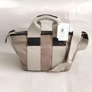 COOCO 쿠코 발수 나일론 x 소가죽 토트 숄더백 그레이지