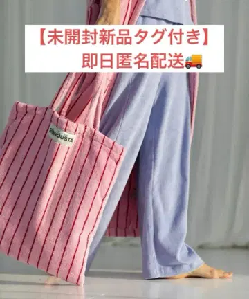 미사용 새상품 BONGUSTA 보그스타 파일 원단 토트백 핑크 택 포함