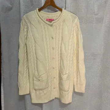 마미타스 mmts 아이보리 케이블 니트 가디건