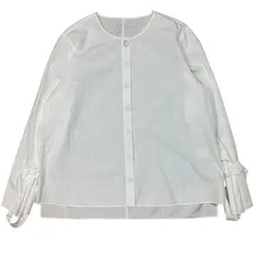 FOXEY 폭시 화이트 긴팔 셔츠 버튼 리본 소매 40