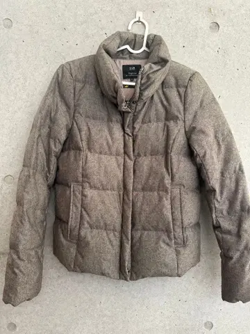 브라운 계열 퀼팅 다운 자켓