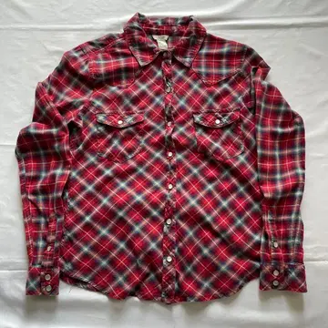 00s 웨스턴 셔츠 체크 y2k 구제 의류 긴팔 그런지 S