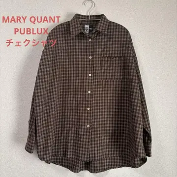 MARY QUANT PUBLUX 체크 셔츠 브라운
