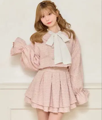 아프레 주르 트위드 자켓 자켓 핑크 새상품