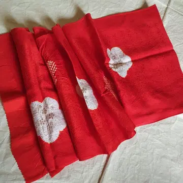 미사용 순수 실크 쥐어짜기 오비 장식 천