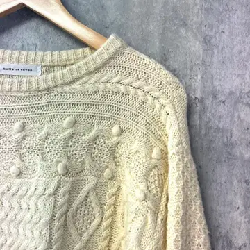 bulle de savon 아이보리 케이블 니트 원피스 F