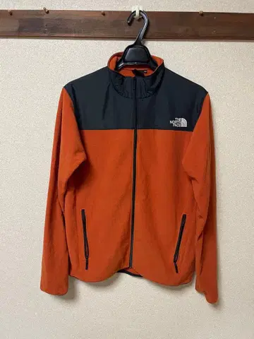 THE NORTH FACE 풀 지퍼 자켓 오렌지/블랙 XL
