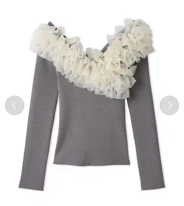 LILY BROWN 볼륨 튤 도킹 니트탑