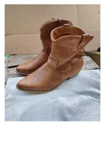 브라운 웨스턴 부츠 합성 피혁