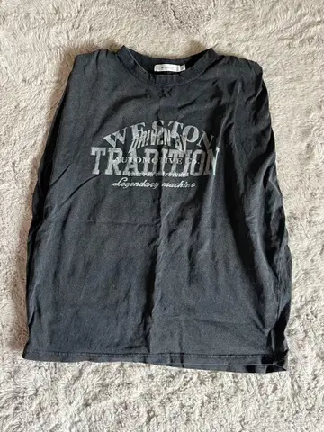 MOUSSY 블랙 프린트 탱크탑 티셔츠