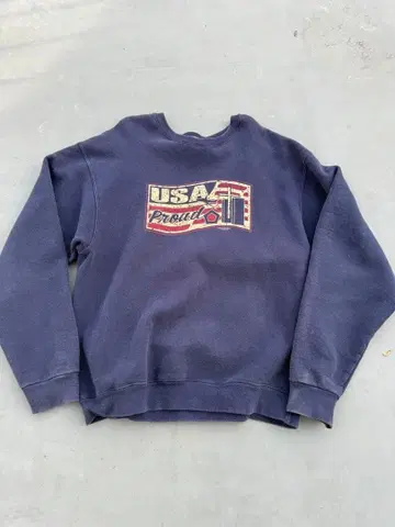 USA Proud 크루넥 맨투맨 네이비 구제 의류