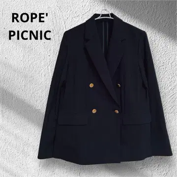 로페피크닉 골드 버튼 접촉 냉감 네이비 테일러드 자켓 손세탁 가능 L