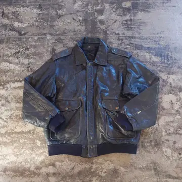 OAKWOOD 플라이트 타입 가죽 자켓 블랙 L 4712