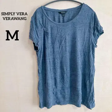 SIMPLY VERA VERAWANG M 사이즈 반팔 T셔츠 다크 블루