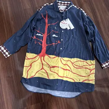 택 포함 츠모리치사토 x 니코앤드 콜라보 셔츠 튜닉 올빼미의 밤