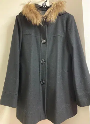 여성용 코트 블랙 모 100%